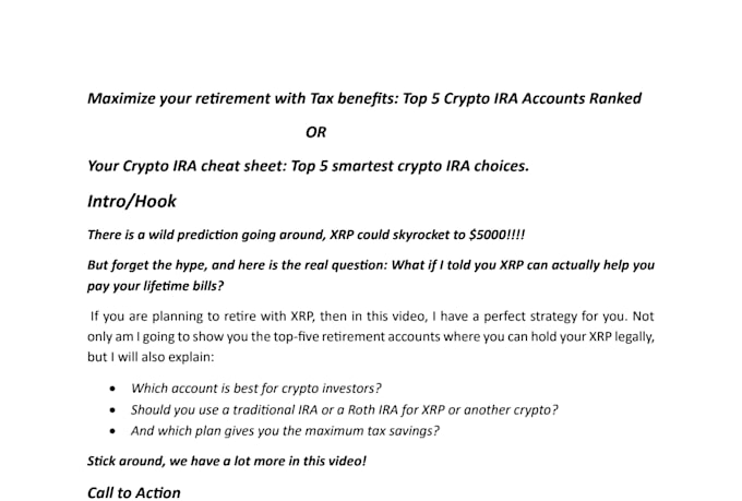 write youtube script on finance